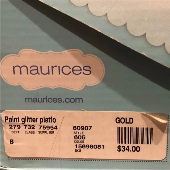 Gold Glitter Heels, Size 8 - Picture 8 of 8